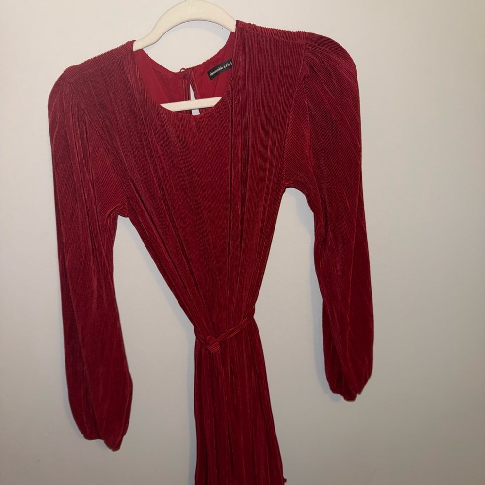 Abercrombie & Fitch Red Long Sleeve Dress